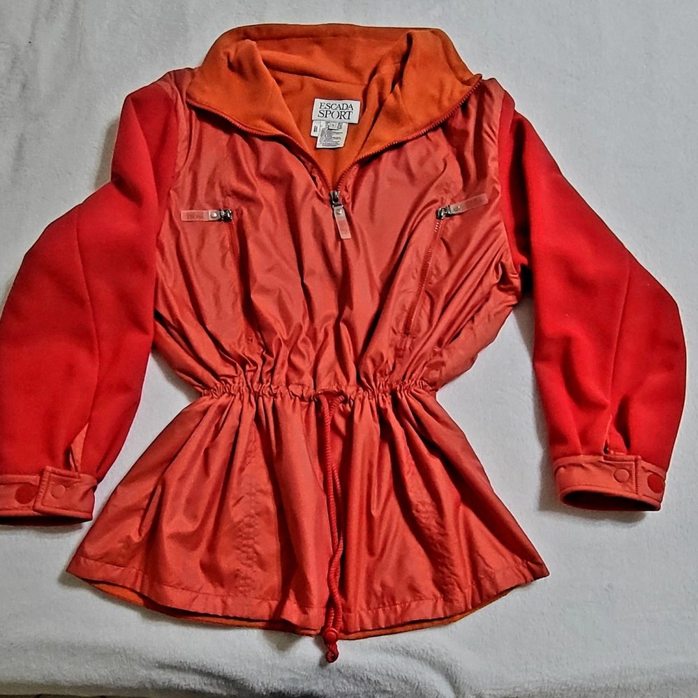 Vintage Escada Sport Windbreaker Jacket Fleece Lining